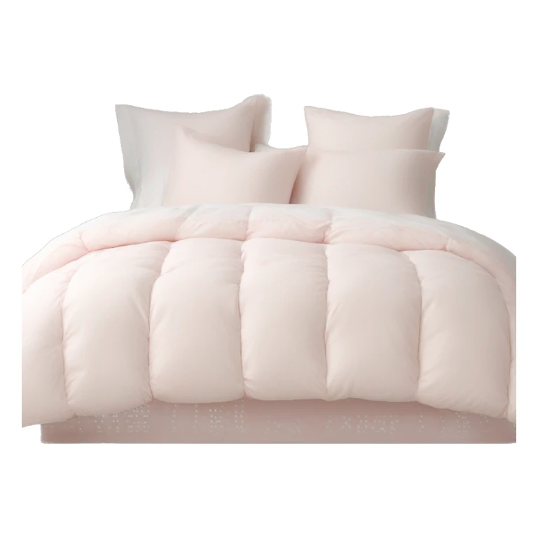 Pale pink comforter and white pillows on bed sticker