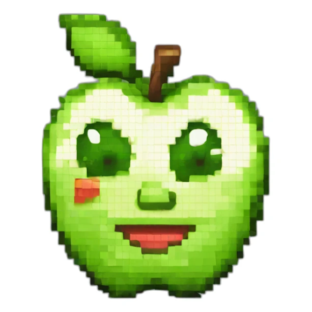 16x16 pixel art of a apple sticker