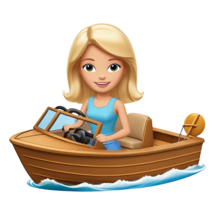 Barbie driving a boat sticker