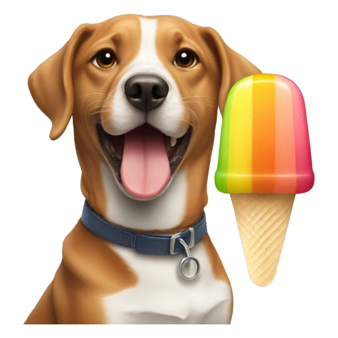 Dog licking ice lolly sticker