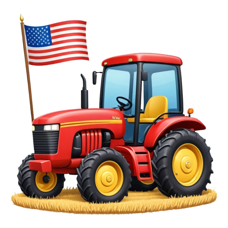 Fall hay rides with USA flag on tractor sticker