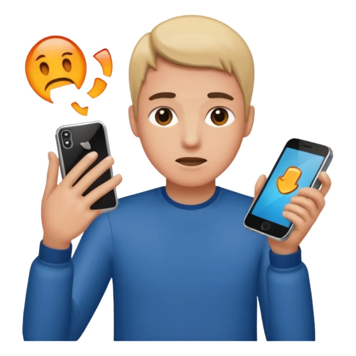 Person dropping phone sticker