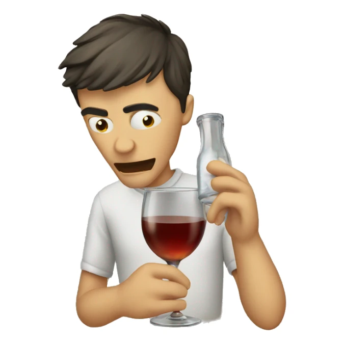 A guy drinking alcohol that's evaporating  sticker