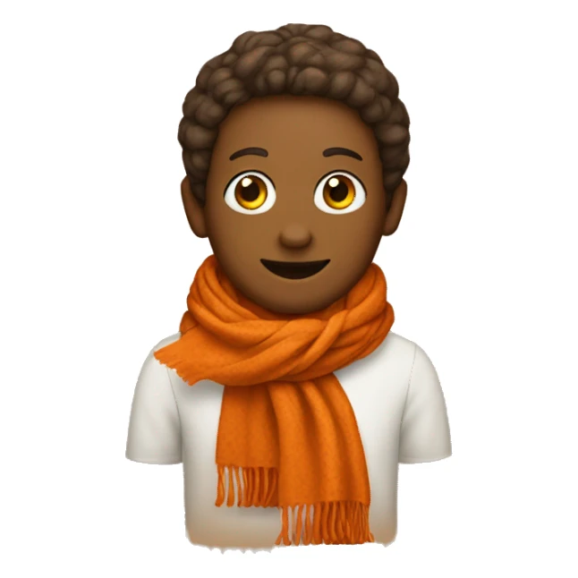 Orange and brown scarf sticker