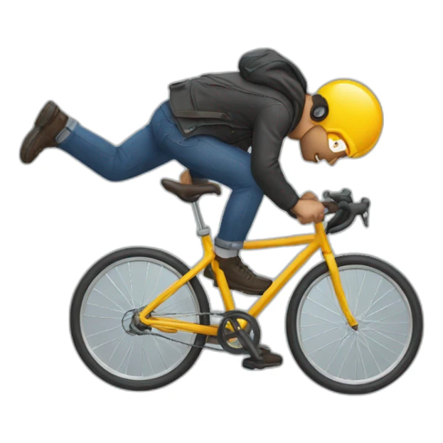 man falling off his bike sticker