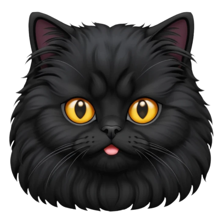 Black Persian Cat body sticker