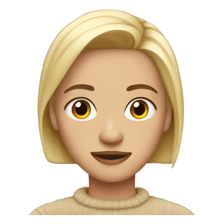 Eyebrow master blond in a beige sweater sticker