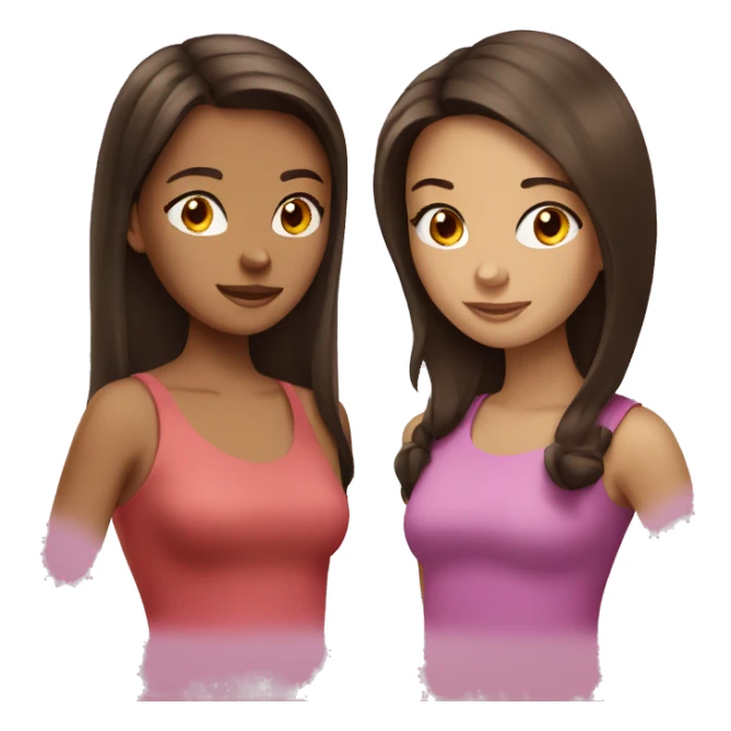 two brunette girls  sticker