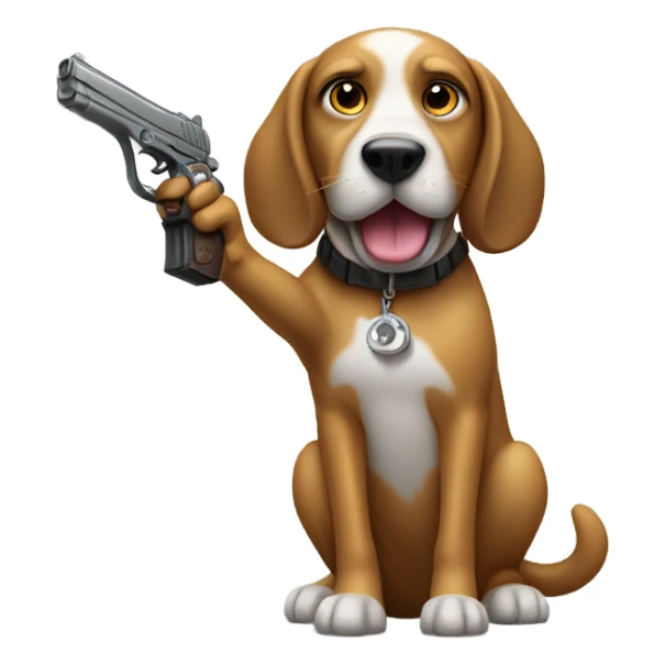 dog with gun sticker