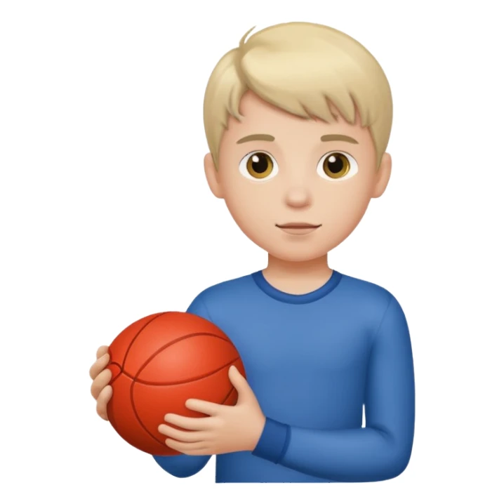 Boy with a ball in his hand sticker