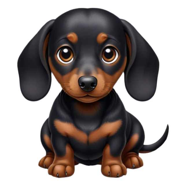 Black daschund sticker