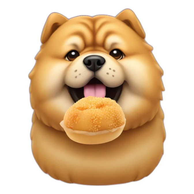 Chow Chow dog eating chinese bao sticker