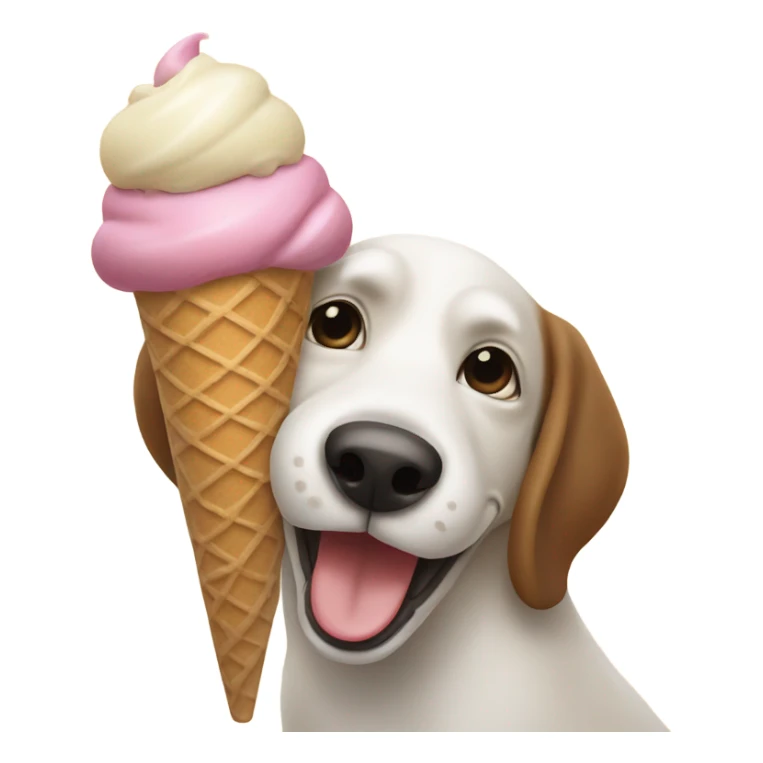 Dog eating ice cream sticker