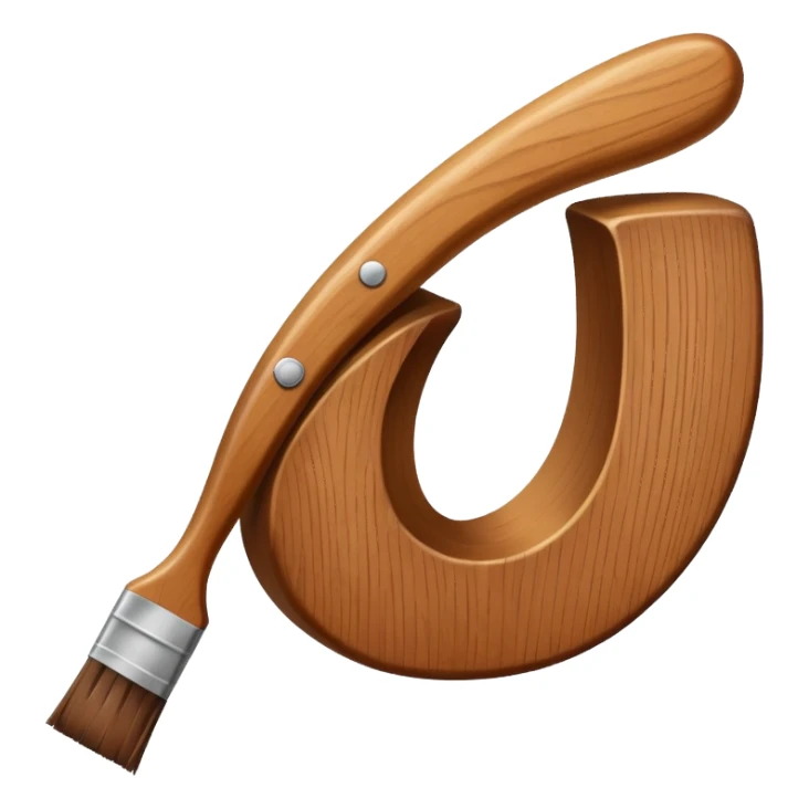 brush making a curved letter sticker