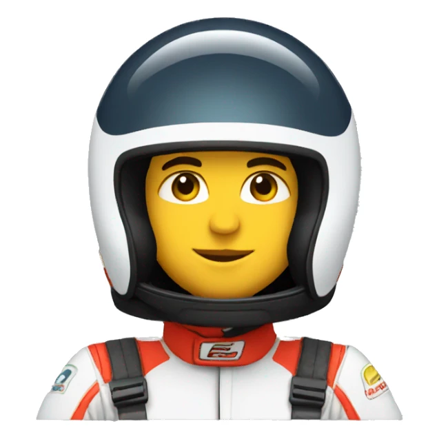 motor racer with full face helmet without visor sticker