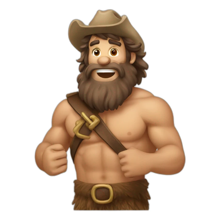 Captain cave man cartoon sticker