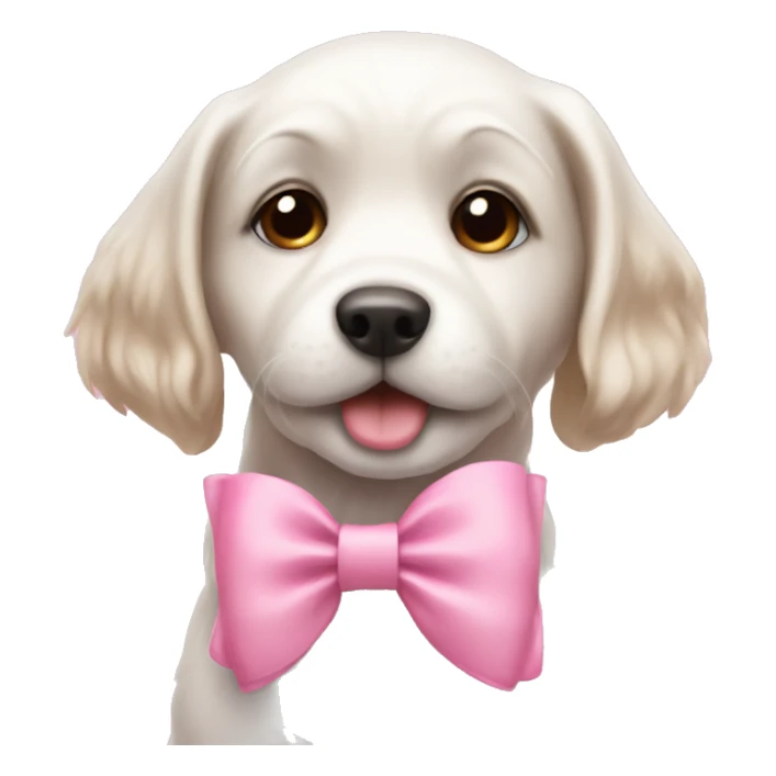 Cute dog with pink bow ￼ sticker