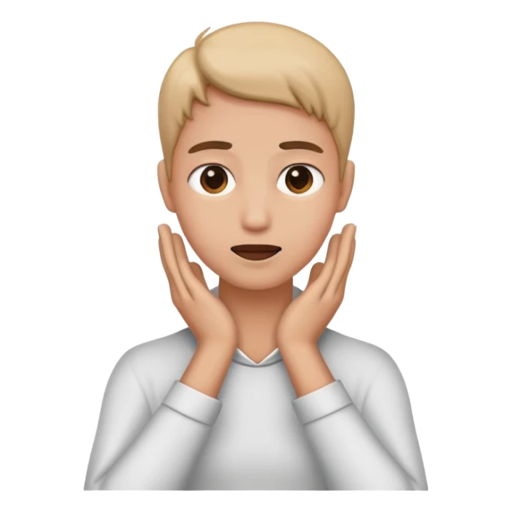 Person holding their neck with both hands sticker