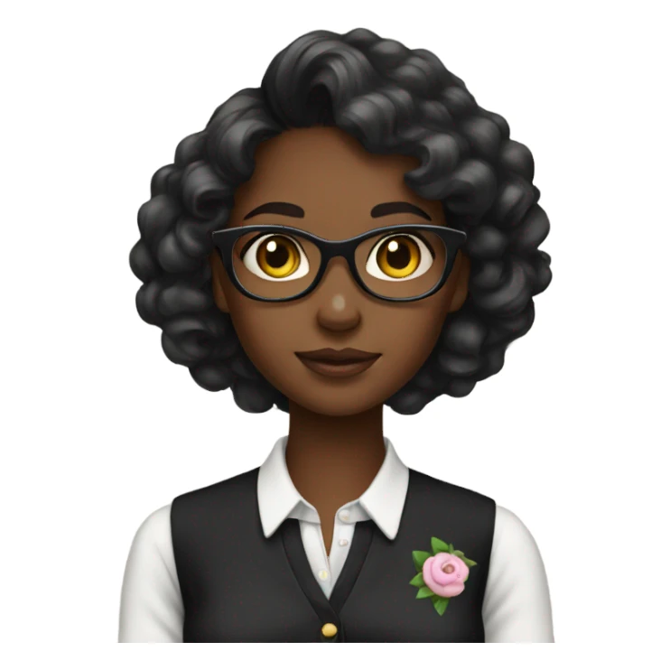 Black preppy girl  sticker