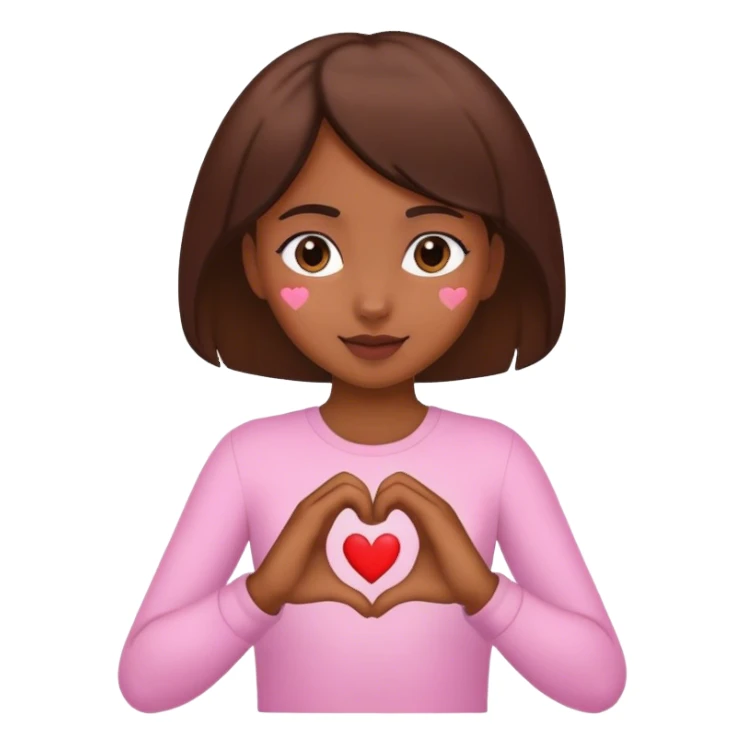 girl with heart hand sticker
