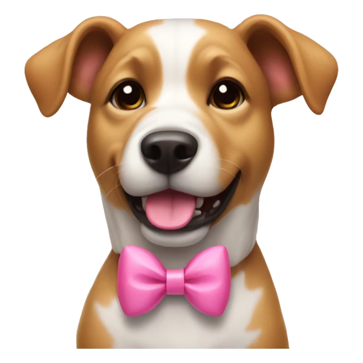 Dog with a pink bow sticker