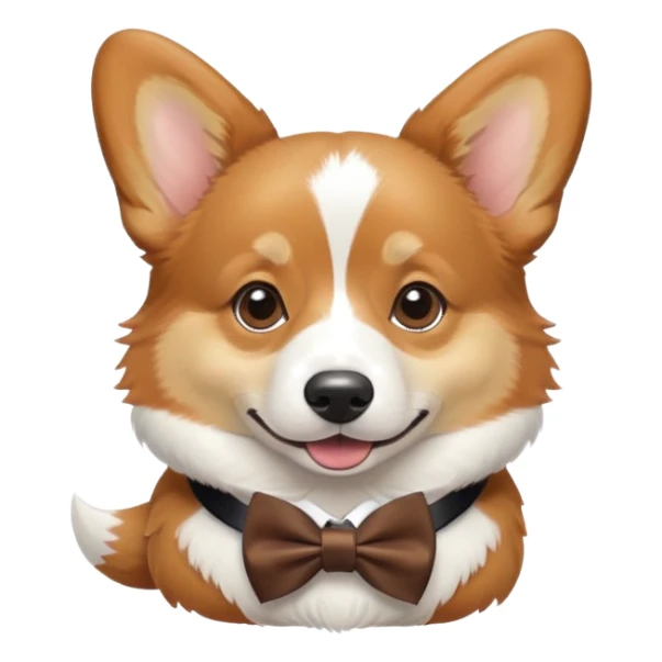 corgi wearing a bow outfit sticker