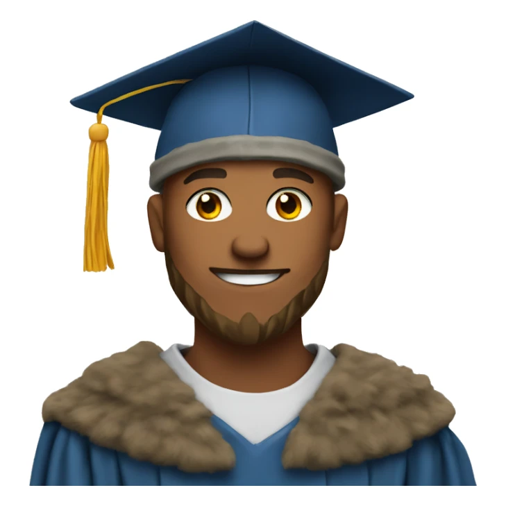 viking in graduation cap sticker