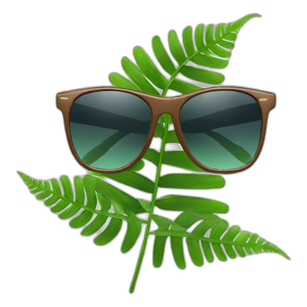 fern with sunglasses sticker