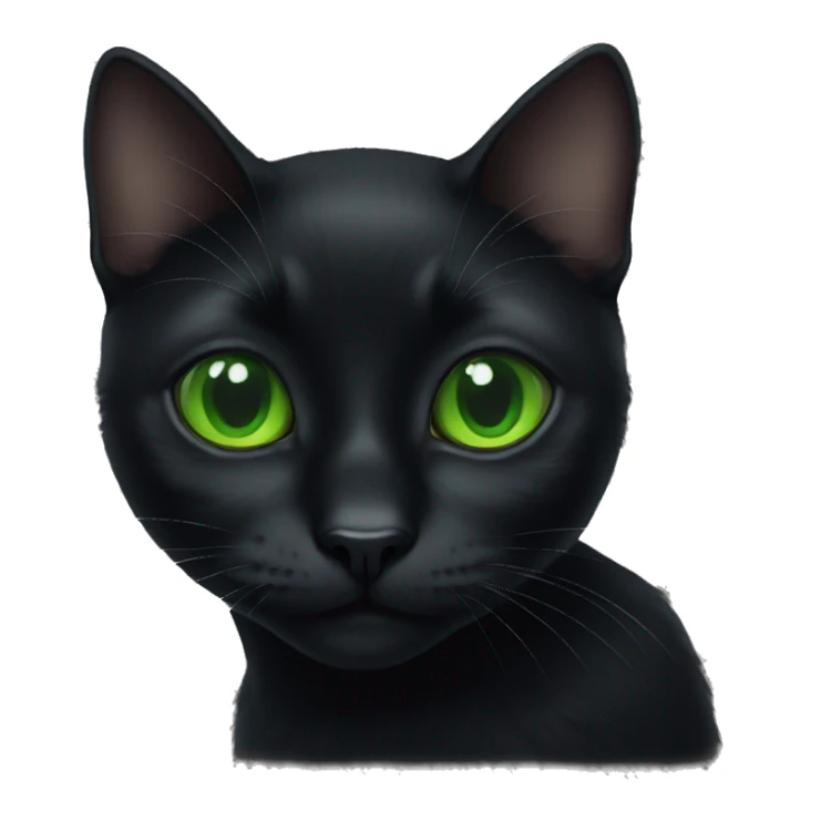 Black cat with green eyes sticker