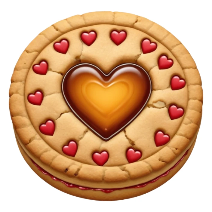 cookie with jam heart in the middle sticker