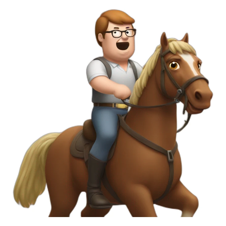 peter griffin riding a horse sticker
