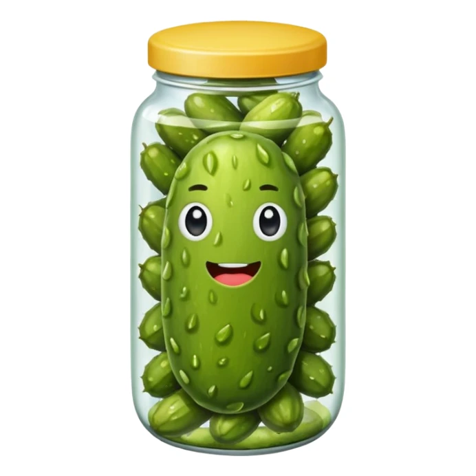 1 pickle, not in a jar but no face sticker
