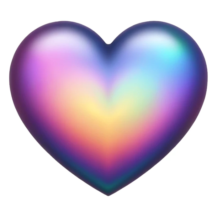 dark warm iridescent scaley heart symbol  sticker