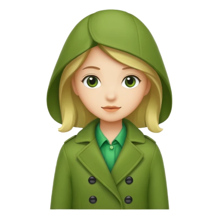 green coat girl sticker