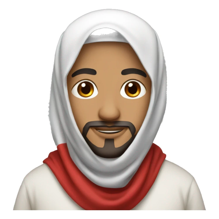 Arabic man with red and white hijab sticker