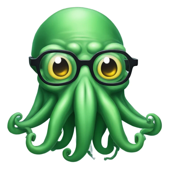Sarcastic Cthulhu  with glasses sticker