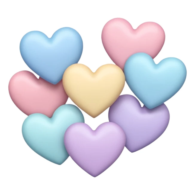 Pastel color hearts sticker