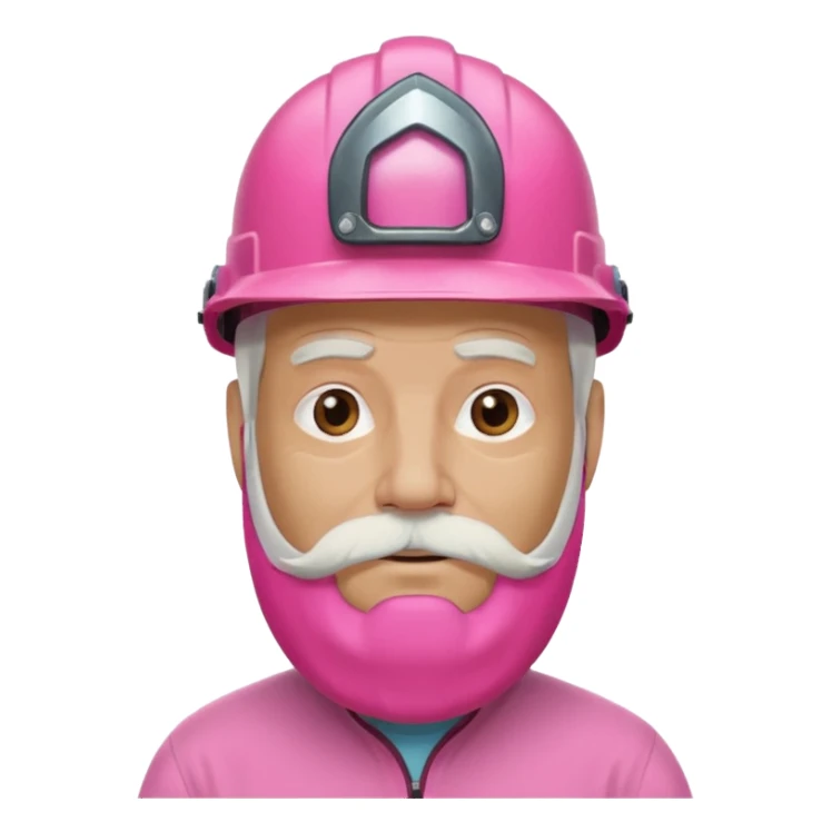 pink helmet old, long white beard sticker