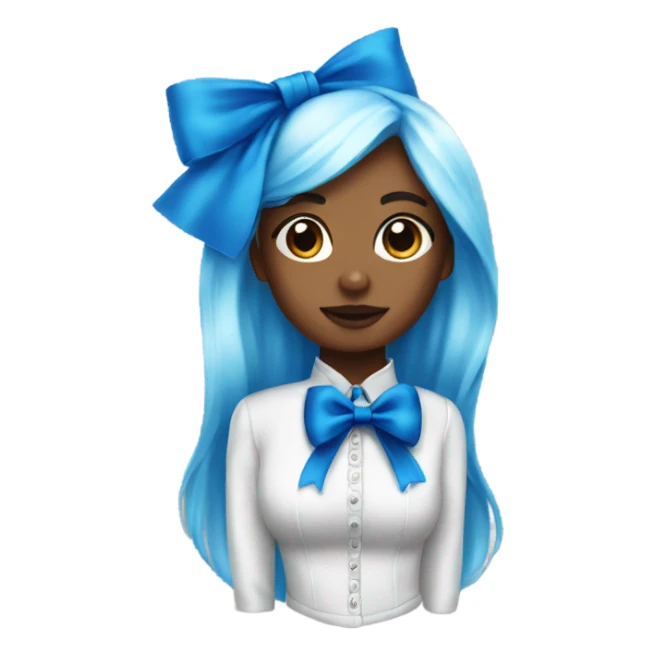 Blue cute slay with blue bow sticker