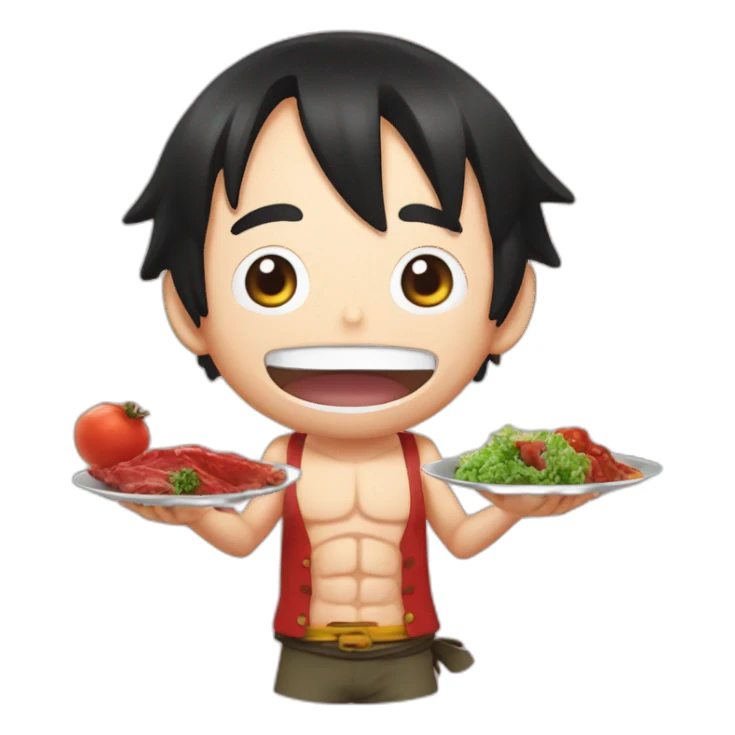 Luffy qui mange de la viande sticker