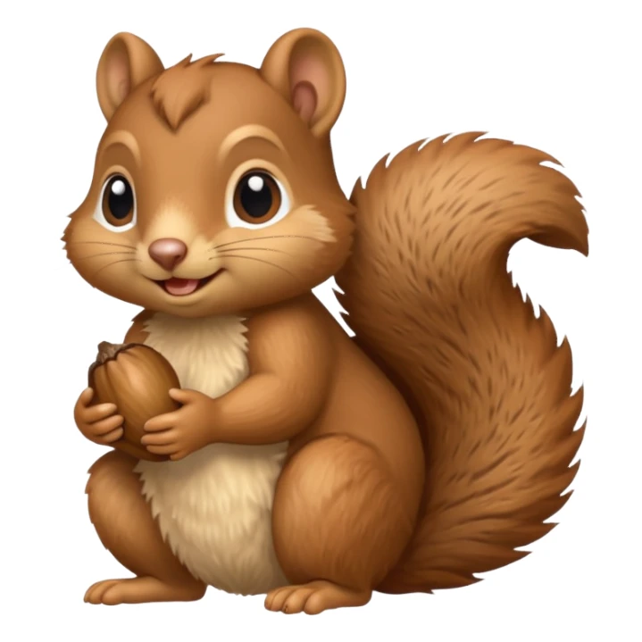 baby squirrel hold a acorn sticker