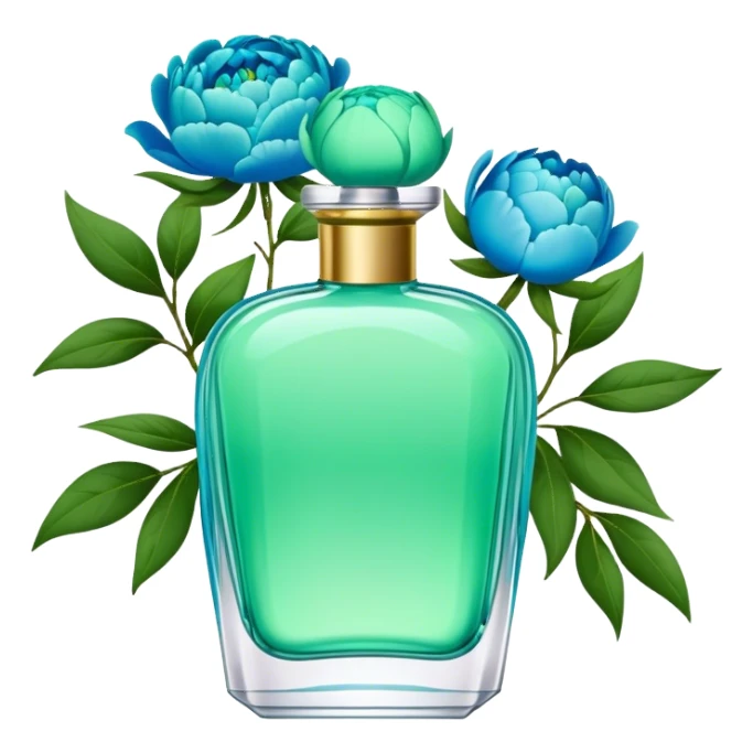 Sky green perfume and blue peonies  sticker