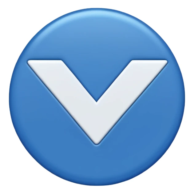 A blue circle with a white checkmark inside (dark blue checkmark) sticker