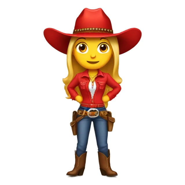 red cowgirl  sticker