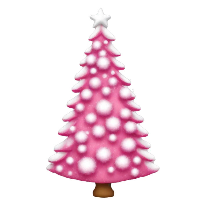 Pink Christmas tree with white snow sticker