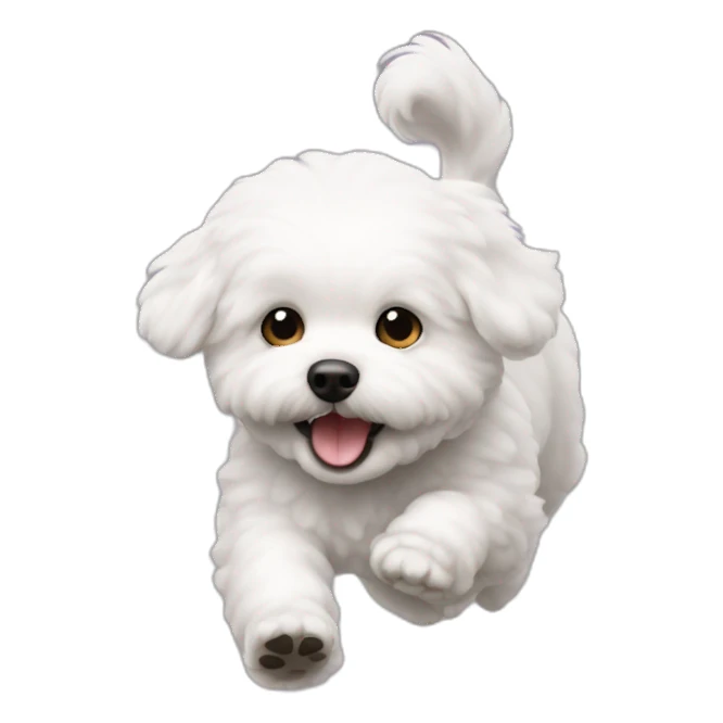 A bichon that comes running in front  sticker
