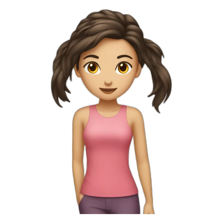 fille brune cheveux court sticker