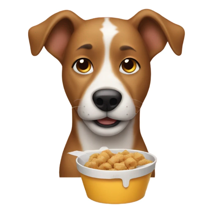 dog eating food sticker