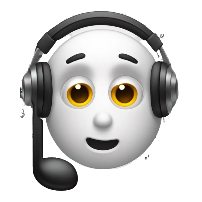 Music note with concerned face and exclamation point on side sticker