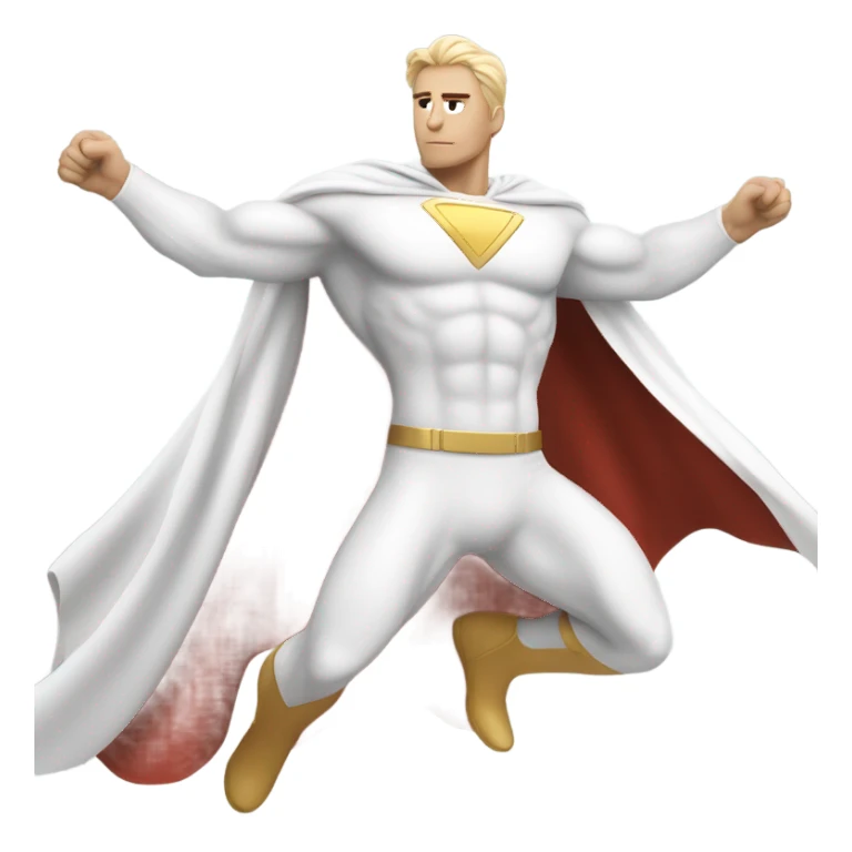 White super hero flying sticker